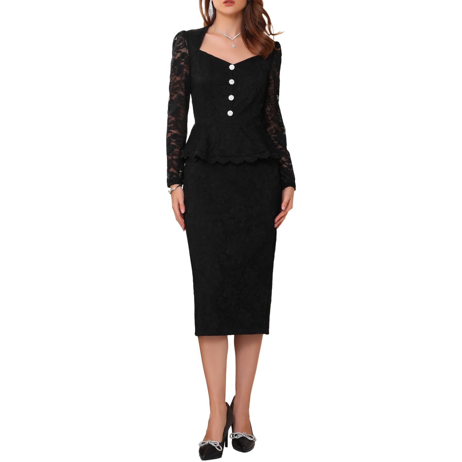 トップス BIRTHDAY BASH 2WAY LACECOLLARTUCK PEPLUM トップス