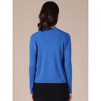 Women's Cropped Cardigan Knit Shrug Casual Long Sleeve V Neck Button Down Cardigans Sweater