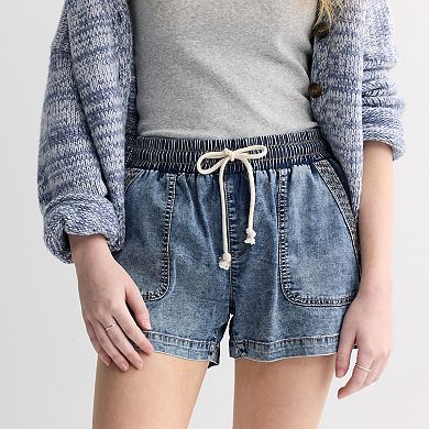 Juniors' SO® Mid Rise Tencel Pull-On Shorts