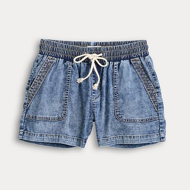 Juniors' SO® Mid Rise Tencel Pull-On Shorts