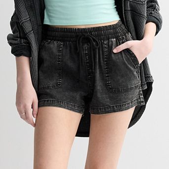 Juniors' SO® Mid Rise Tencel Pull-On Shorts