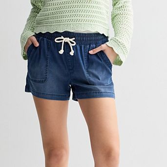 Juniors' SO® Mid Rise Tencel Pull-On Shorts