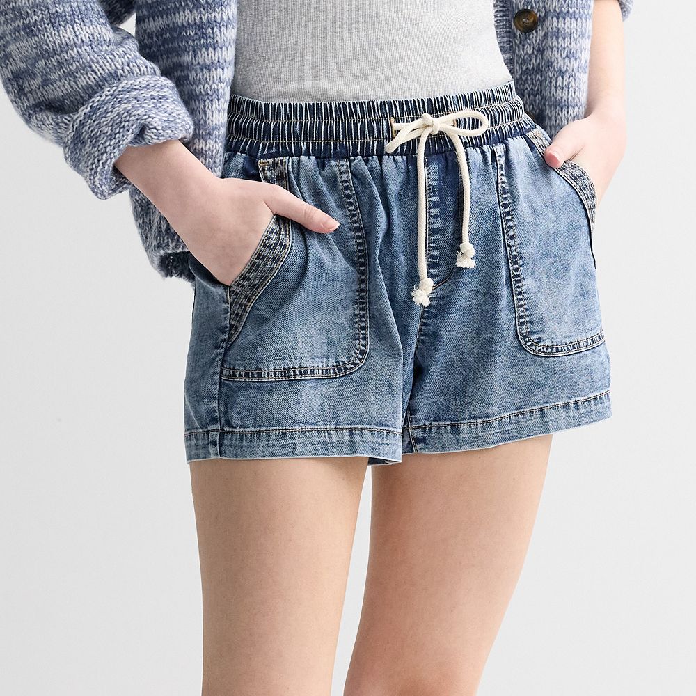 Juniors' SO® Mid Rise Tencel Pull-On Shorts