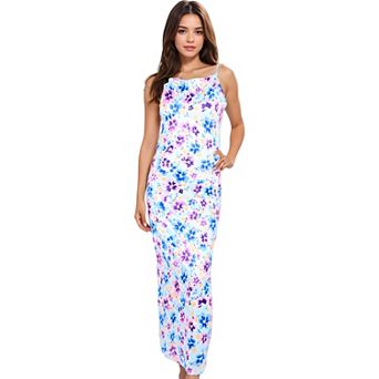 Women's Floral Print Spaghetti Strap Maxi Dress with Open Back Detail for Casual Looks