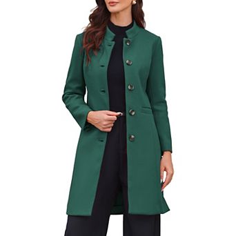 Winter Overcoat for Women's Notch Lapel Double-Breasted Mid-Length