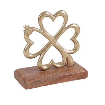 Celebrate Together™ St. Patrick's Day Gold Tone Metal Shamrock Sitabout Table Decor