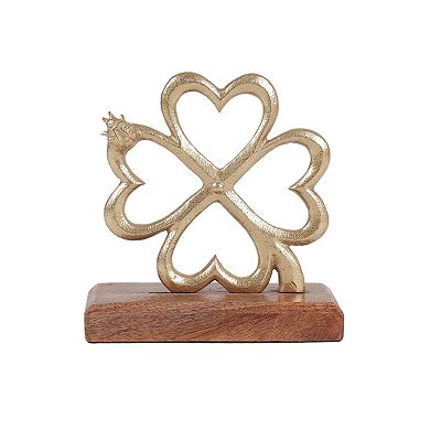 Celebrate Together™ St. Patrick's Day Gold Tone Metal Shamrock Sitabout Table Decor