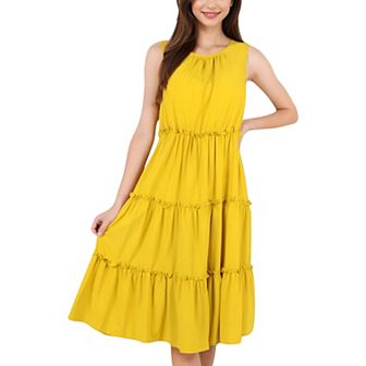 Women's Sleeveless Tiered Babydoll Dress with Gathered Details for Casual Looks