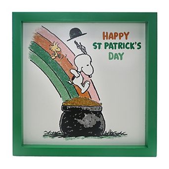 Celebrate Together™ Peanuts Snoopy & Woodstock "Happy St. Patrick's Day" Caption Box Table Decor