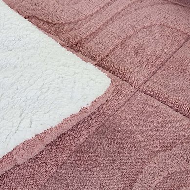 Marcielo 3 PCS Wave Jacquard Soft Plush Comforter Set