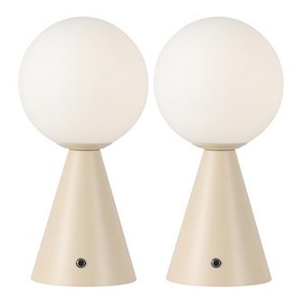 11.75" Globe Rechargeable/Cordless Dimmable Integrated LED Table Lamp with Touch Sensor (Set of 2)