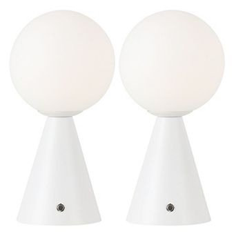 11.75" Globe Rechargeable/Cordless Dimmable Integrated LED Table Lamp with Touch Sensor (Set of 2)