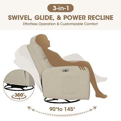 INK+IVY Dakota 3-in-1 Power Recliner & Swivel Chair
