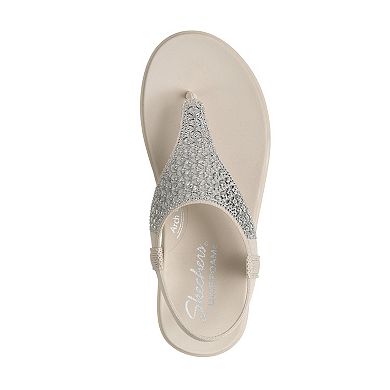 Skechers® Hooded Geo Embellished Women's Knit Slingback Sandals