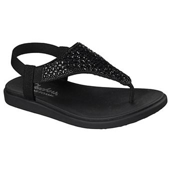 Skechers® Hooded Geo Embellished Women's Knit Slingback Sandals