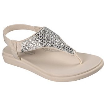 Skechers® Hooded Geo Embellished Women's Knit Slingback Sandals