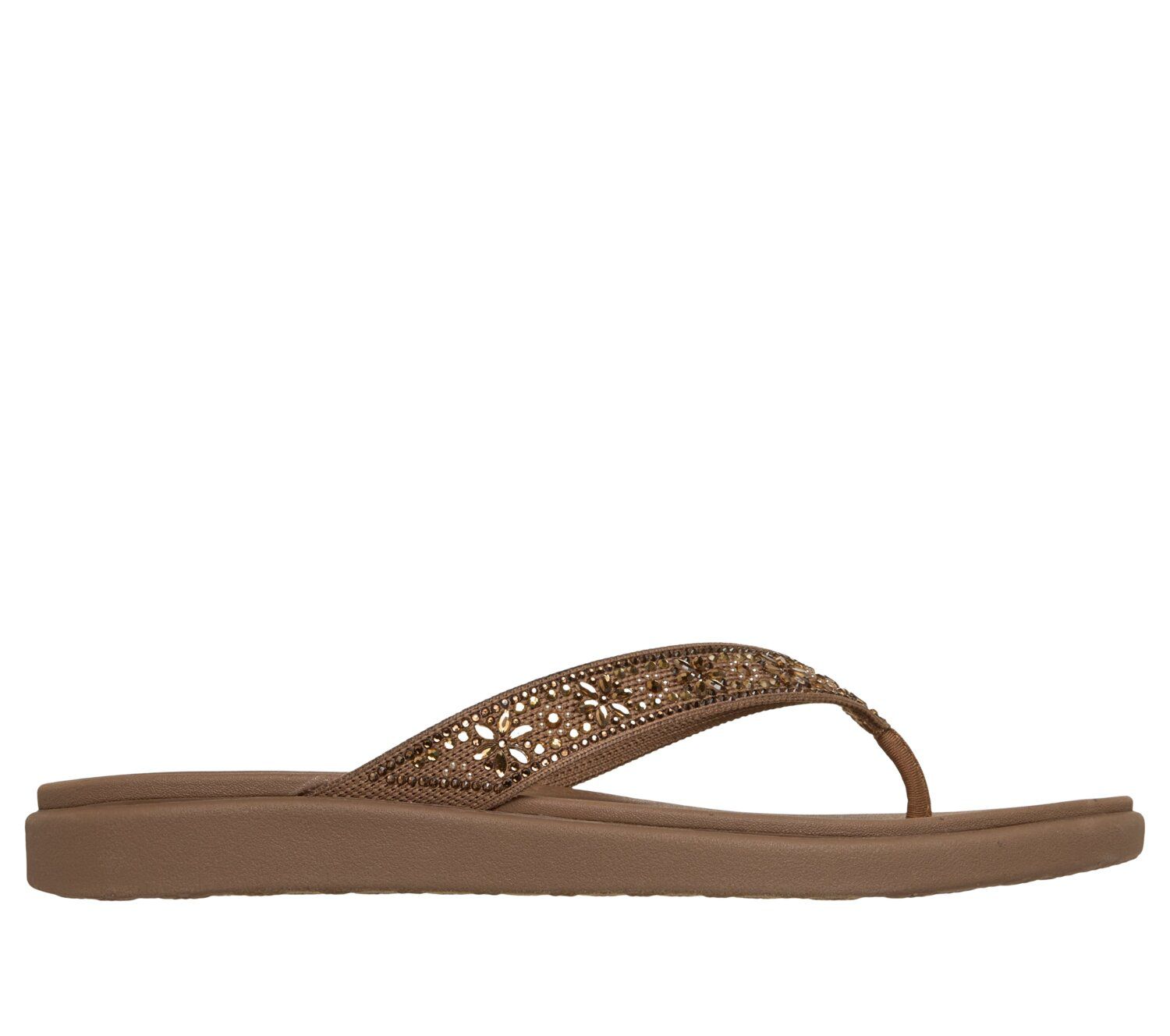Женские сандалии Skechers Meditation Luxe Sunny Glow Cushioned Flip Flop, цвет: Чёрный — фото 2
