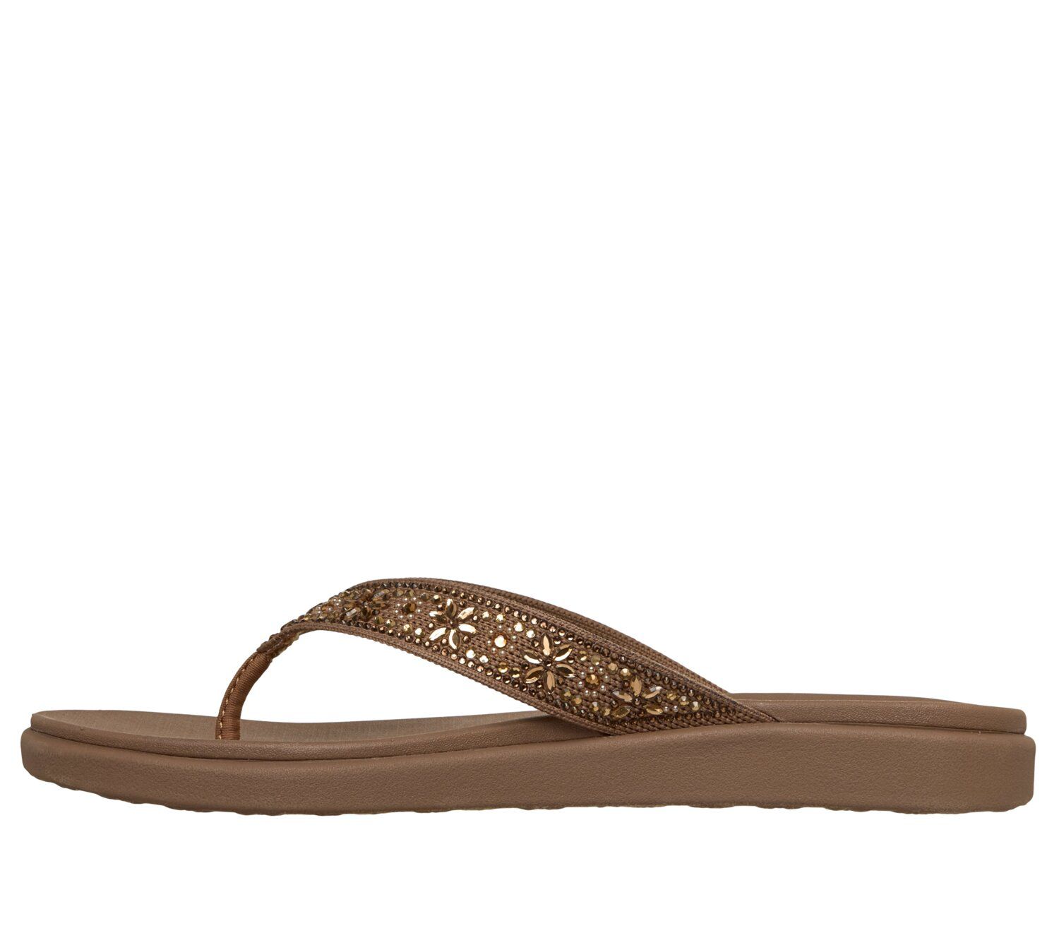 Женские сандалии Skechers Meditation Luxe Sunny Glow Cushioned Flip Flop, цвет: Чёрный — фото 3