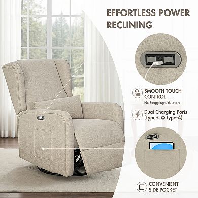 Madison Park Candace 3-in-1 Power Recliner with Swivel