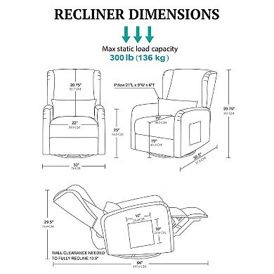 Madison Park Candace 3-in-1 Power Recliner with Swivel