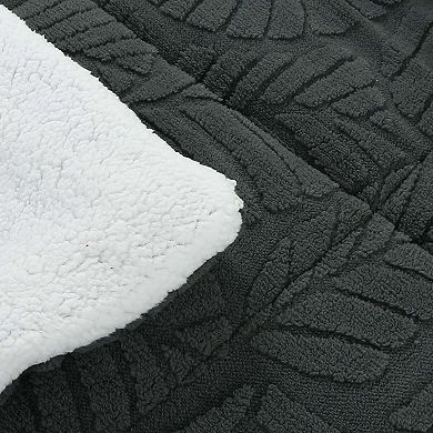 Marcielo 3 PCS Leaf Pattern Jacquard Soft Plush Comforter Set
