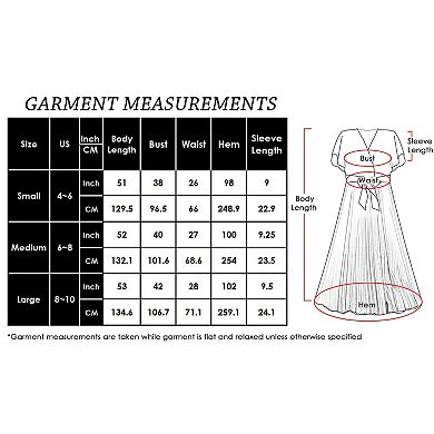 Women's V-Neck Flutter Sleeve Maxi Dress with Pleated Skirt