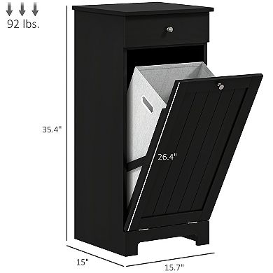 HOMCOM Tilt Out Laundry Hamper, Laundry Hamper Cabinet with Drawer