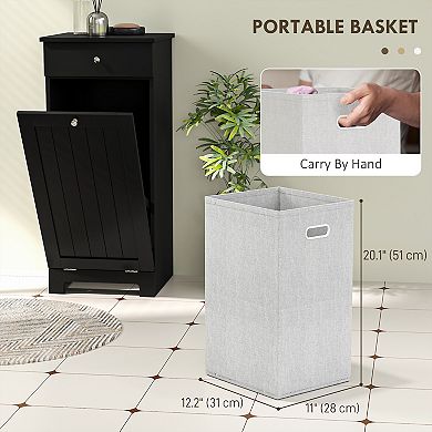 HOMCOM Tilt Out Laundry Hamper, Laundry Hamper Cabinet with Drawer