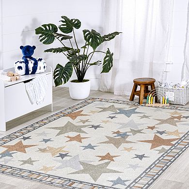 Star Gazer Geometric Machine-Washable Area Rug