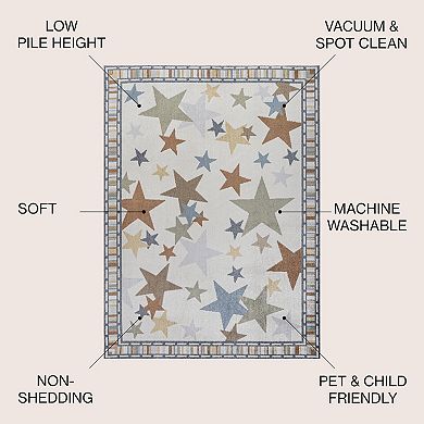 Star Gazer Geometric Machine-Washable Area Rug