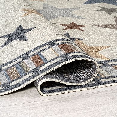 Star Gazer Geometric Machine-Washable Area Rug