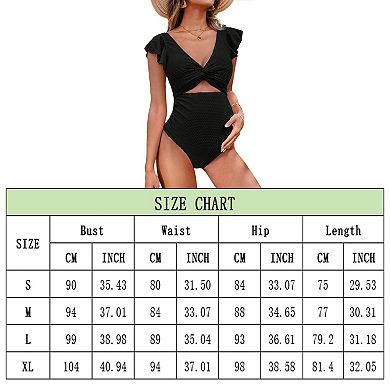 Women's Maternity One Piece Swimsuits Textured Twist Cut Out V Neck Ruffled Pregnancy Bathing Suits