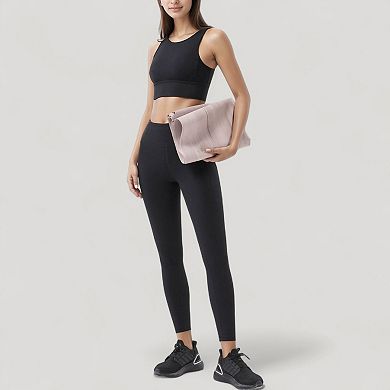 Women's High Neck Longline Sports Bra with Wide Straps and Keyhole Back for Stylish Medium Support