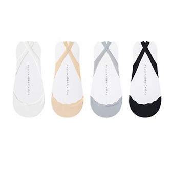 Women's 4 Pairs Ballet-Inspired No Show Liner Socks Low Cut Invisible Design
