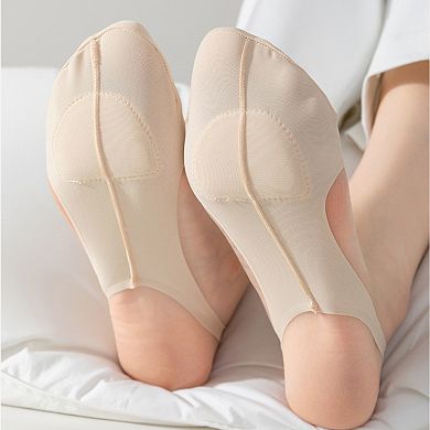 Women's 4 Pairs Ballet-Inspired No Show Liner Socks Low Cut Invisible Design