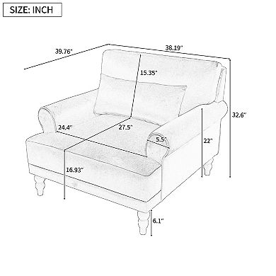 Mirod Ergonomic Chair with Circular Armrests, Lumbar Support & Vintage Roman Legs - Large Luxurious