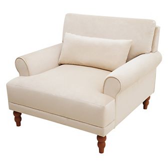 Mirod Ergonomic Chair with Circular Armrests, Lumbar Support & Vintage Roman Legs - Large Luxurious