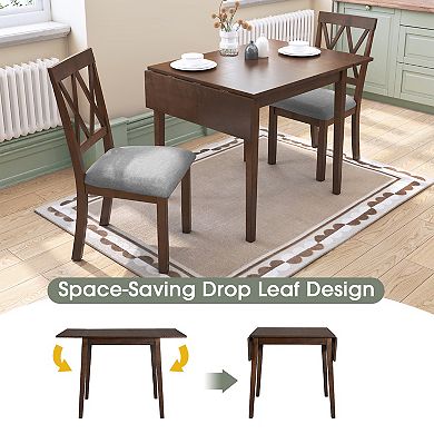 Merax 29"- 45" Extendable Dining Table, Folding Kitchen Table with Rubberwood Legs