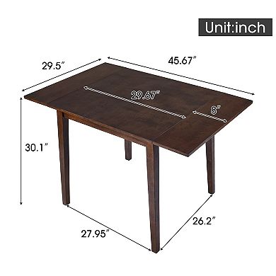 Merax 29"- 45" Extendable Dining Table, Folding Kitchen Table with Rubberwood Legs