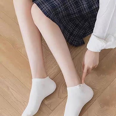 5 Pairs Women's Ankle Socks Soft Cotton Stretch Fabric with Cute Cartoon Animal Tags