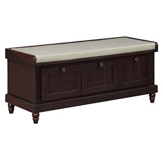 Merax Classic Shoe Bench with Cushion and Three Drawers