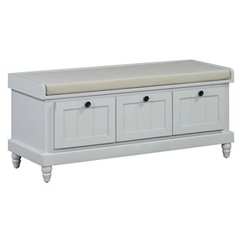 Merax Classic Shoe Bench with Cushion and Three Drawers