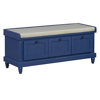 Merax Classic Shoe Bench with Cushion and Three Drawers