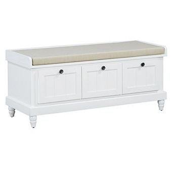 Merax Classic Shoe Bench with Cushion and Three Drawers