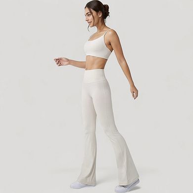 Women's Seamless Scoop Neck Sports Bra with Thin Adjustable Straps and Soft Stretch Fabric