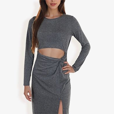 Women's Cut-Out Bodycon Midi Dress