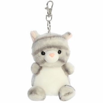 Aurora Mini Gray Adorable Clip-On 4" Silver Kitty Palm Pals