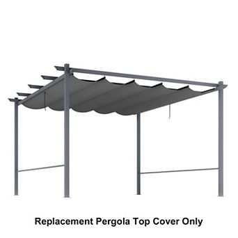 Aoodor Pergola Replacement Canopy- Retractable Sun Shade Cover with Water-Resistant & UPF 50+ UV