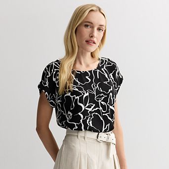 Women's Nine West Textured Short Sleeve Tee