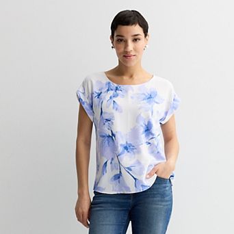 Women's Nine West Textured Short Sleeve Tee